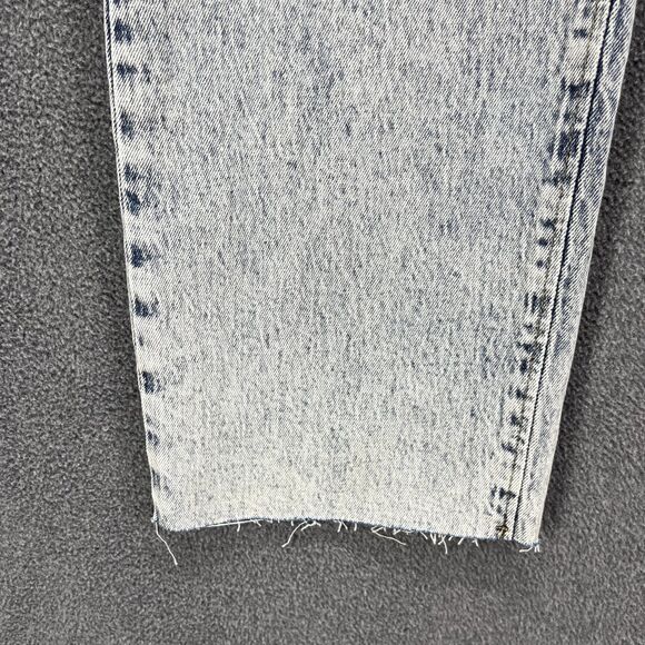 Zara Jeans Womens 10 High Rise Wide Leg Button Fly Raw Hem Light Wash Denim Flaw - Picture 6 of 16